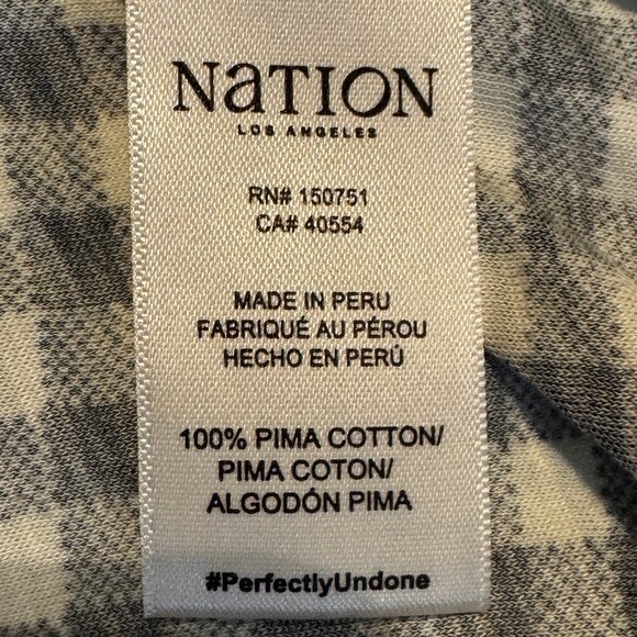 Like new NATION Paulette Tank Blue & White Gingham Ruffle Sleeve Top Size XS - Picture 8 of 12